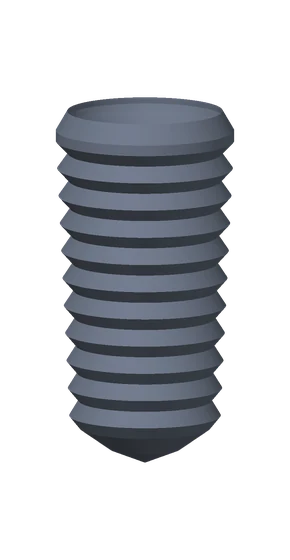 Bone-level implant: threaded body under a machined collar and platform